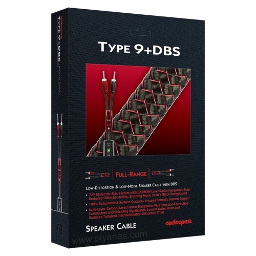 Audioquest Type 9 + DBS FR, stříbřené banánky 